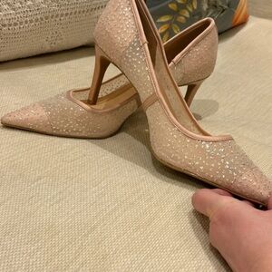 Chic Sparkling Nude Heels